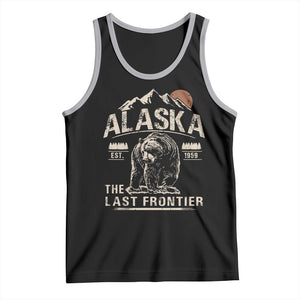 Bear Alaska The Last Frontier Tank Top Vintage Alaska Camping Hiking Mountain TS10 Black Athletic Heather Print Your Wear
