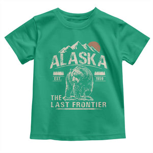 Bear Alaska The Last Frontier Toddler T Shirt Vintage Alaska Camping Hiking Mountain TS10 Irish Green Print Your Wear