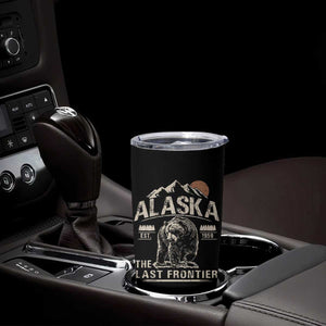 Bear Alaska The Last Frontier Tumbler Cup Vintage Alaska Camping Hiking Mountain TS10 Print Your Wear