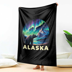 Bear Alaska Throw Blanket Alaskan Night Sky Northern Lights Aurora TS10 Print Your Wear