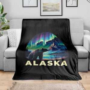 Bear Alaska Throw Blanket Alaskan Night Sky Northern Lights Aurora TS10 Print Your Wear