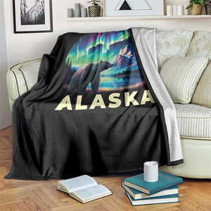 Bear Alaska Throw Blanket Alaskan Night Sky Northern Lights Aurora TS10 Print Your Wear