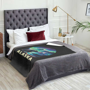 Bear Alaska Throw Blanket Alaskan Night Sky Northern Lights Aurora TS10 Print Your Wear