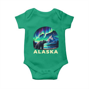 Bear Alaska Baby Onesie Alaskan Night Sky Northern Lights Aurora TS10 Irish Green Print Your Wear