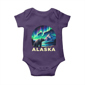 Bear Alaska Baby Onesie Alaskan Night Sky Northern Lights Aurora TS10 Purple Print Your Wear
