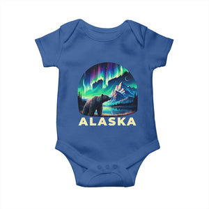 Bear Alaska Baby Onesie Alaskan Night Sky Northern Lights Aurora TS10 Royal Blue Print Your Wear