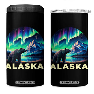 Bear Alaska 4 in 1 Can Cooler Tumbler Alaskan Night Sky Northern Lights Aurora TS10 One Size: 16 oz Black Print Your Wear