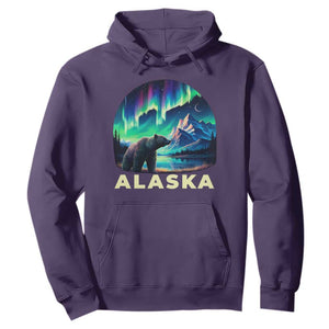Bear Alaska Hoodie Alaskan Night Sky Northern Lights Aurora TS10 Purple Print Your Wear