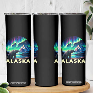Bear Alaska Skinny Tumbler Alaskan Night Sky Northern Lights Aurora TS10 Print Your Wear