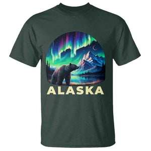 Bear Alaska T Shirt Alaskan Night Sky Northern Lights Aurora TS10 Dark Forest Green Print Your Wear