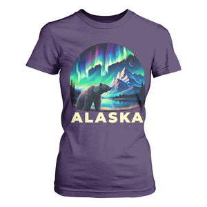 Bear Alaska T Shirt For Women Alaskan Night Sky Northern Lights Aurora TS10 Purple Print Your Wear