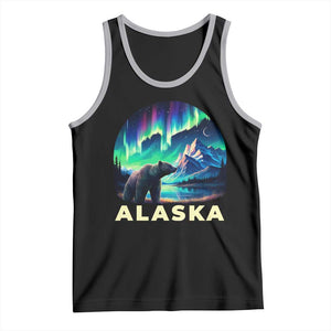 Bear Alaska Tank Top Alaskan Night Sky Northern Lights Aurora TS10 Black Athletic Heather Print Your Wear