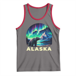 Bear Alaska Tank Top Alaskan Night Sky Northern Lights Aurora TS10 Deep Heather Red Print Your Wear