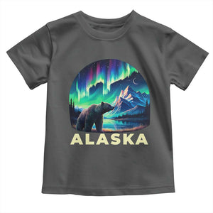 Bear Alaska Toddler T Shirt Alaskan Night Sky Northern Lights Aurora TS10 Dark Heather Print Your Wear