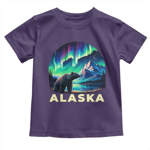Bear Alaska Toddler T Shirt Alaskan Night Sky Northern Lights Aurora TS10 Purple Print Your Wear