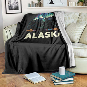 Alaska Throw Blanket Alaskan Night Sky Northern Lights Aurora Bear TS10 Print Your Wear