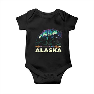 Alaska Baby Onesie Alaskan Night Sky Northern Lights Aurora Bear TS10 Black Print Your Wear