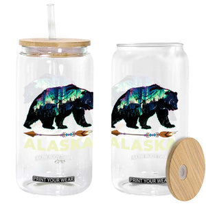 Alaska Glass Can Alaskan Night Sky Northern Lights Aurora Bear TS10 Print Your Wear