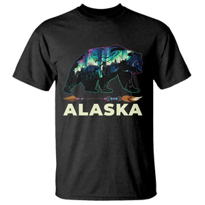 Alaska T Shirt Alaskan Night Sky Northern Lights Aurora Bear TS10 Black Print Your Wear