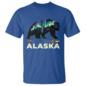 Alaska T Shirt Alaskan Night Sky Northern Lights Aurora Bear TS10 Royal Blue Print Your Wear