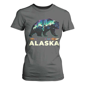 Alaska T Shirt For Women Alaskan Night Sky Northern Lights Aurora Bear TS10 Dark Heather Print Your Wear