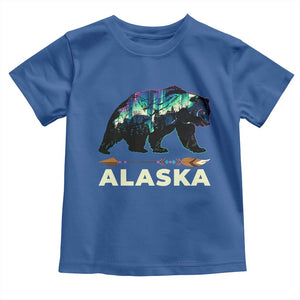Alaska Toddler T Shirt Alaskan Night Sky Northern Lights Aurora Bear TS10 Royal Blue Print Your Wear