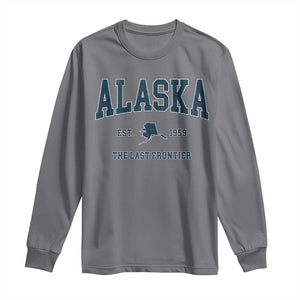 Alaska Long Sleeve Shirt Vintage Sports Design The Last Frontier Souvenirs TS10 Charcoal Print Your Wear