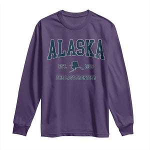 Alaska Long Sleeve Shirt Vintage Sports Design The Last Frontier Souvenirs TS10 Purple Print Your Wear