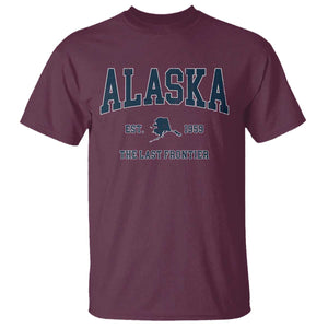 Alaska T Shirt Vintage Sports Design The Last Frontier Souvenirs TS10 Maroon Print Your Wear