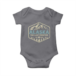 Vintage Alaska The Last Frontier Baby Onesie Retro Alaskan Bear Mountain Souvenir TS10 Charcoal Print Your Wear