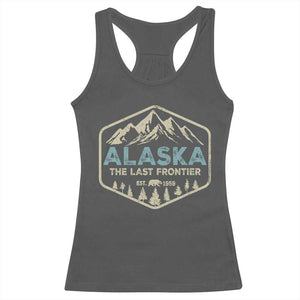 Vintage Alaska The Last Frontier Racerback Tank Top Retro Alaskan Bear Mountain Souvenir TS10 Dark Heather Print Your Wear