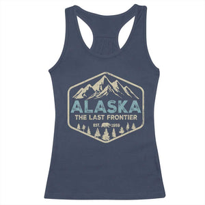 Vintage Alaska The Last Frontier Racerback Tank Top Retro Alaskan Bear Mountain Souvenir TS10 Navy Print Your Wear