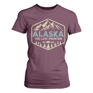 Vintage Alaska The Last Frontier T Shirt For Women Retro Alaskan Bear Mountain Souvenir TS10 Maroon Print Your Wear
