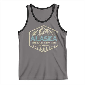 Vintage Alaska The Last Frontier Tank Top Retro Alaskan Bear Mountain Souvenir TS10 Deep Heather Black Print Your Wear