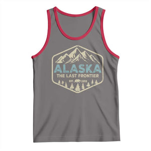 Vintage Alaska The Last Frontier Tank Top Retro Alaskan Bear Mountain Souvenir TS10 Deep Heather Red Print Your Wear
