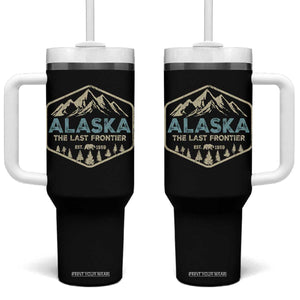 Vintage Alaska The Last Frontier Tumbler With Handle Retro Alaskan Bear Mountain Souvenir TS10 One Size: 40 oz Black Print Your Wear