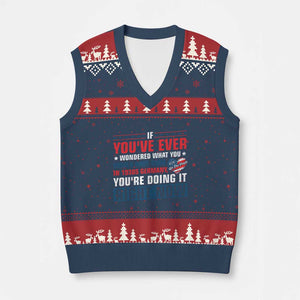 Anti Fascist V-Neck Knit Sweater Vest Political Activism Human Rights TS10 Navy Red Print Your Wear