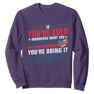 Anti Fascist Sweatshirt Political Activism Human Rights TS10 Purple Print Your Wear