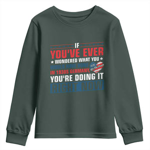 Anti Fascist Youth Sweatshirt Political Activism Human Rights TS10 Dark Forest Green Print Your Wear