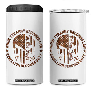 When Tyranny Becomes Law Rebellion Becomes Duty 4 in 1 Can Cooler Tumbler We The People 1776 US Flag TS10 One Size: 16 oz White Print Your Wear