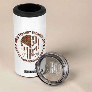 When Tyranny Becomes Law Rebellion Becomes Duty 4 in 1 Can Cooler Tumbler We The People 1776 US Flag TS10 Print Your Wear