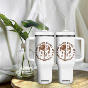 When Tyranny Becomes Law Rebellion Becomes Duty Tumbler With Handle We The People 1776 US Flag TS10 Print Your Wear