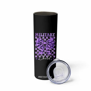 Military Child Coquette Bow Skinny Tumbler Purple Up Camo TS10 Print Your Wear