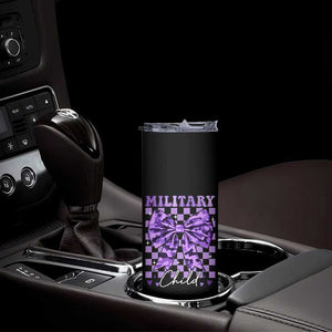 Military Child Coquette Bow Skinny Tumbler Purple Up Camo TS10 Print Your Wear