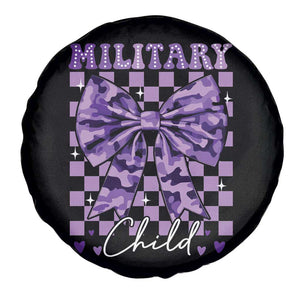 Military Child Coquette Bow Spare Tire Cover Purple Up Camo TS10 Print Your Wear