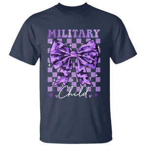 Military Child Coquette Bow T Shirt Purple Up Camo TS10 Navy Print Your Wear