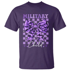 Military Child Coquette Bow T Shirt Purple Up Camo TS10 Purple Print Your Wear