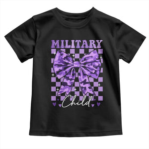 Military Child Coquette Bow Toddler T Shirt Purple Up Camo TS10 Black Print Your Wear
