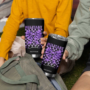 Military Child Coquette Bow Tumbler Cup Purple Up Camo TS10 Print Your Wear