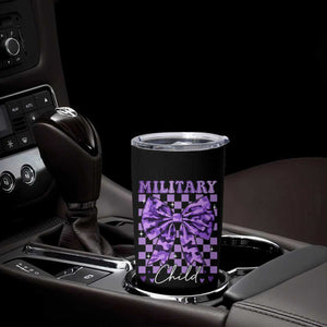 Military Child Coquette Bow Tumbler Cup Purple Up Camo TS10 Print Your Wear